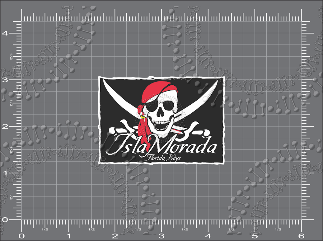 Islamorada, FL - Pirate Flag Decal