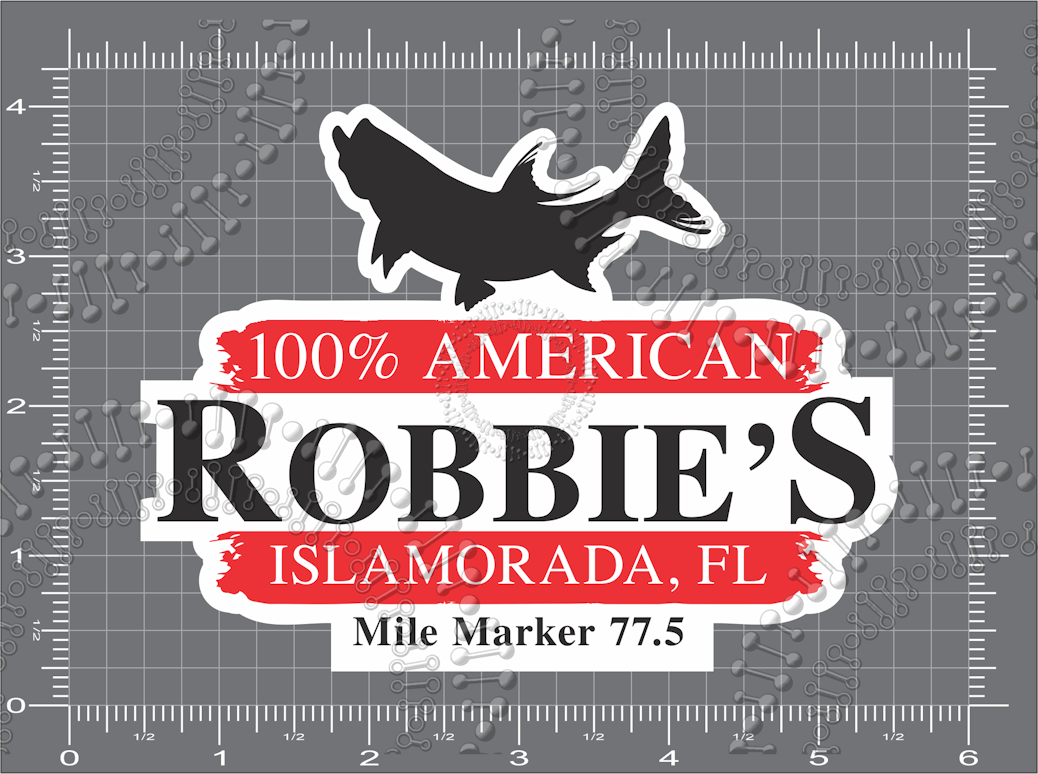 Islamorada, FL - Robbies 100_ American with Black Fish Decal