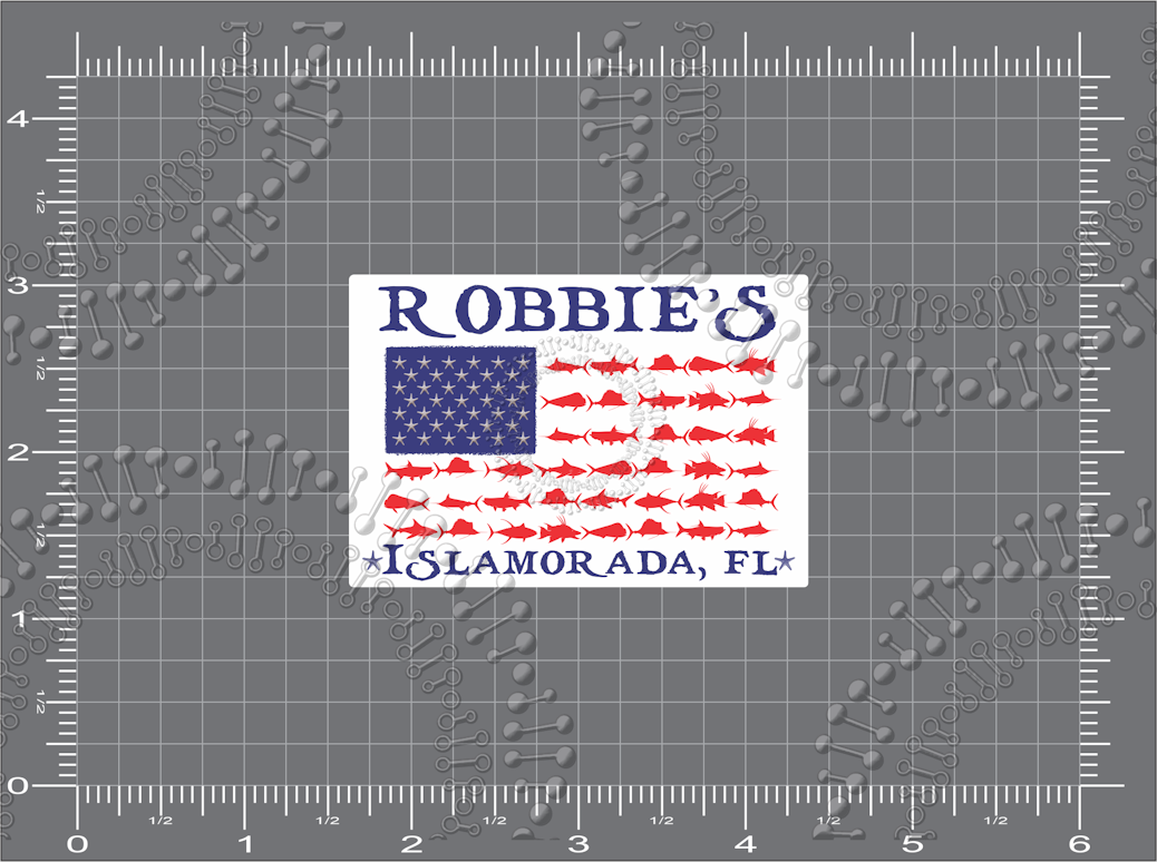 Islamorada, FL - Robbies Fish Flag Decal