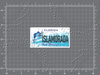 Islamorada, FL - Sailfish License Plate Decal