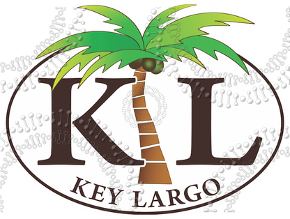 Key Largo, FL - KL Palm Tree Decal