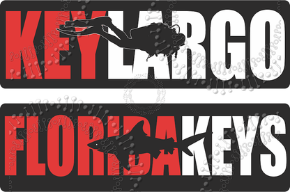 Key Largo, FL - Scuba Key Largo and Florida Keys Decal