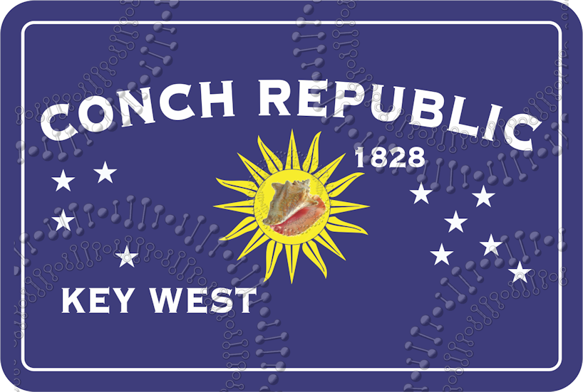 Key West, FL - Conch Republic Flag Decal