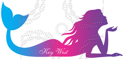 Key West, FL - Purple Gradient Lying Mermaid