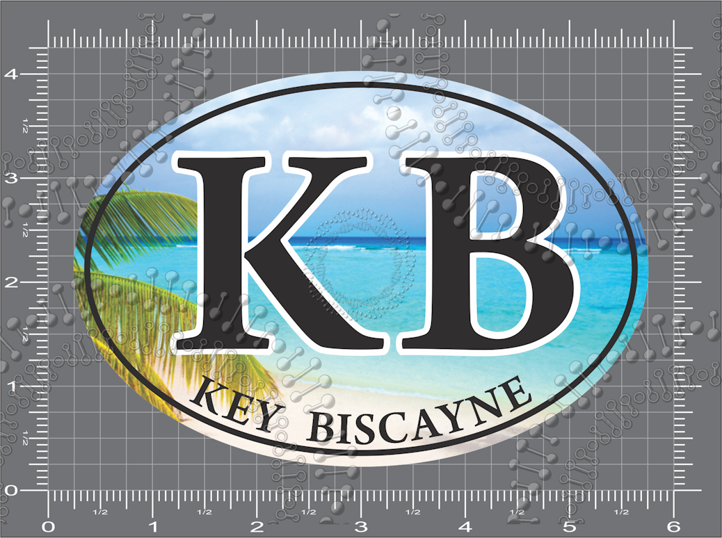 Key Biscayne, FL - KB Beach Oval Decal
