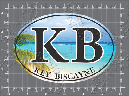 Key Biscayne, FL - KB Beach Oval Decal