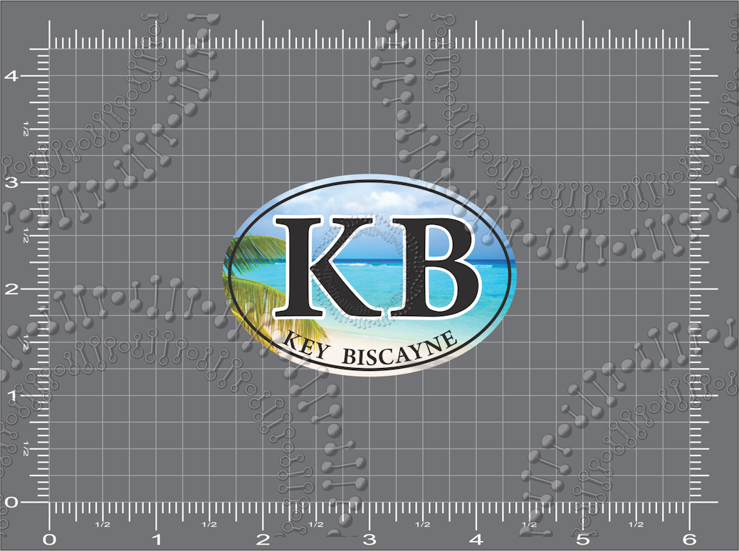 Key Biscayne, FL - KB Beach Oval Decal