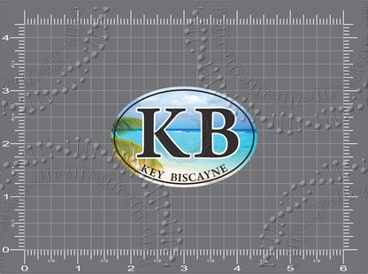 Key Biscayne, FL - KB Beach Oval Decal