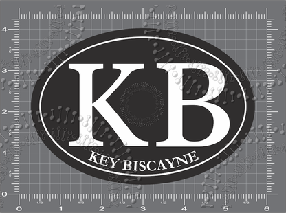 Key Biscayne, FL - KB Black Oval Decal