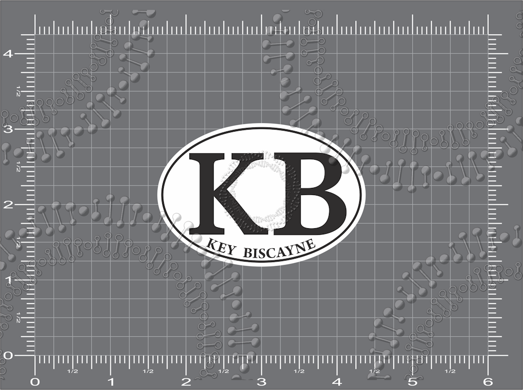 Key Biscayne, FL - KB White Oval Decal