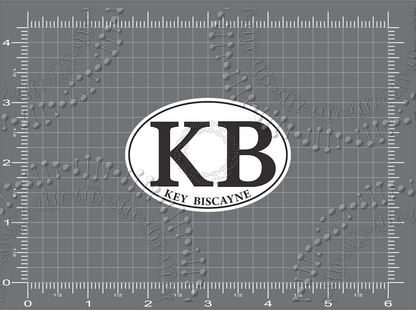 Key Biscayne, FL - KB White Oval Decal