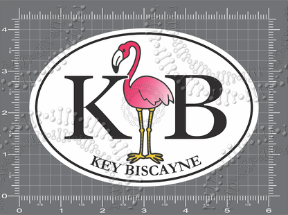 Key Biscayne, FL - KB with Flamingo Decal