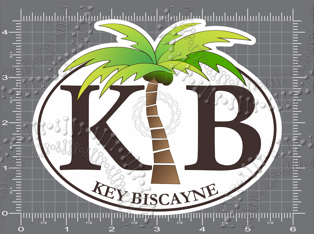 Key Biscayne, FL - KB with Palm Treee Decal