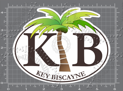 Key Biscayne, FL - KB with Palm Treee Decal