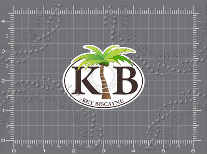 Key Biscayne, FL - KB with Palm Treee Decal