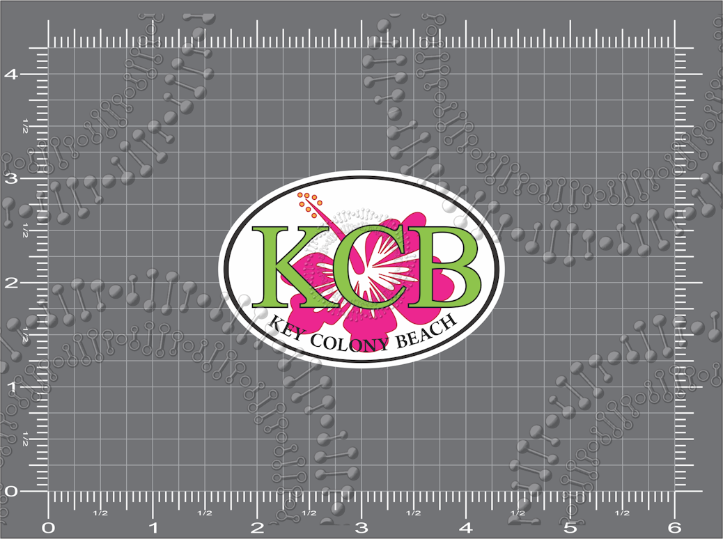 Key Colony Beach, FL - KCB with Pink Hibiscus Decal