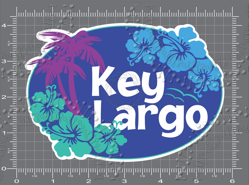 Key Largo, FL - Aloha Blue Key Largo Decal