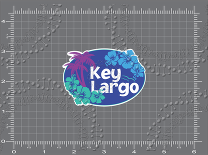 Key Largo, FL - Aloha Blue Key Largo Decal
