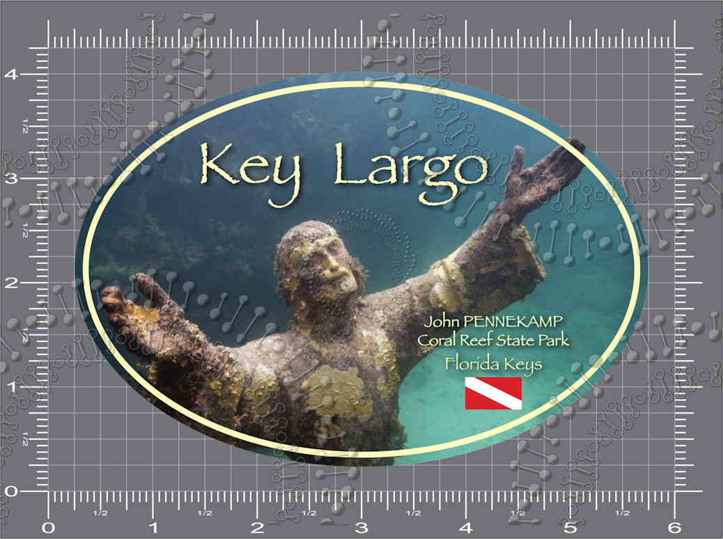 Key Largo, FL - Christ of the Abyss Dive Flag Decal