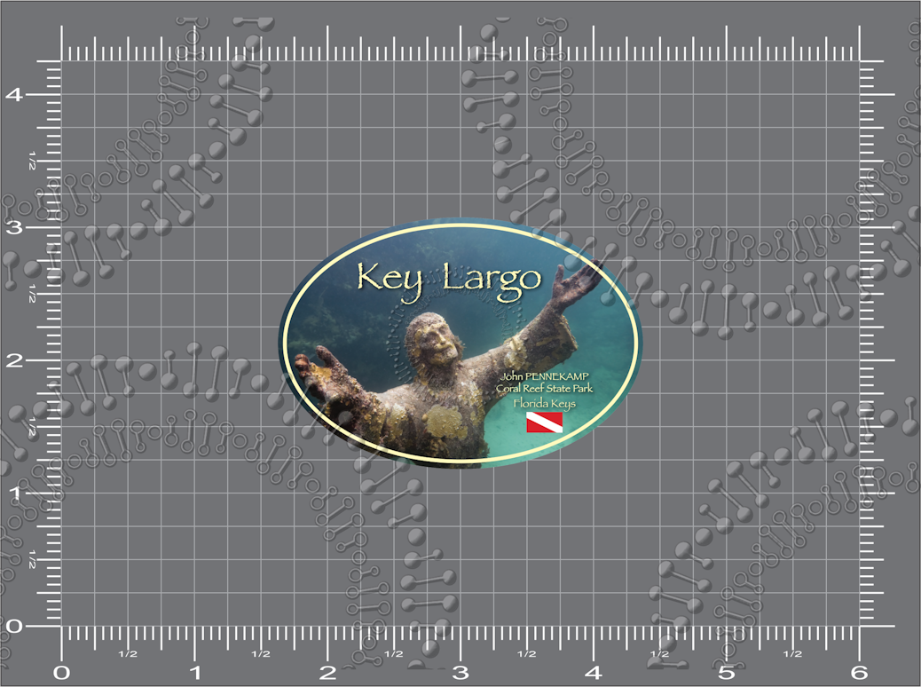 Key Largo, FL - Christ of the Abyss Dive Flag Decal