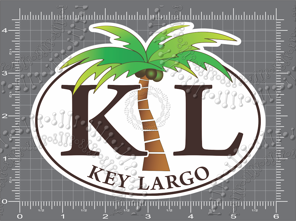 Key Largo, FL - KL Palm Tree Decal