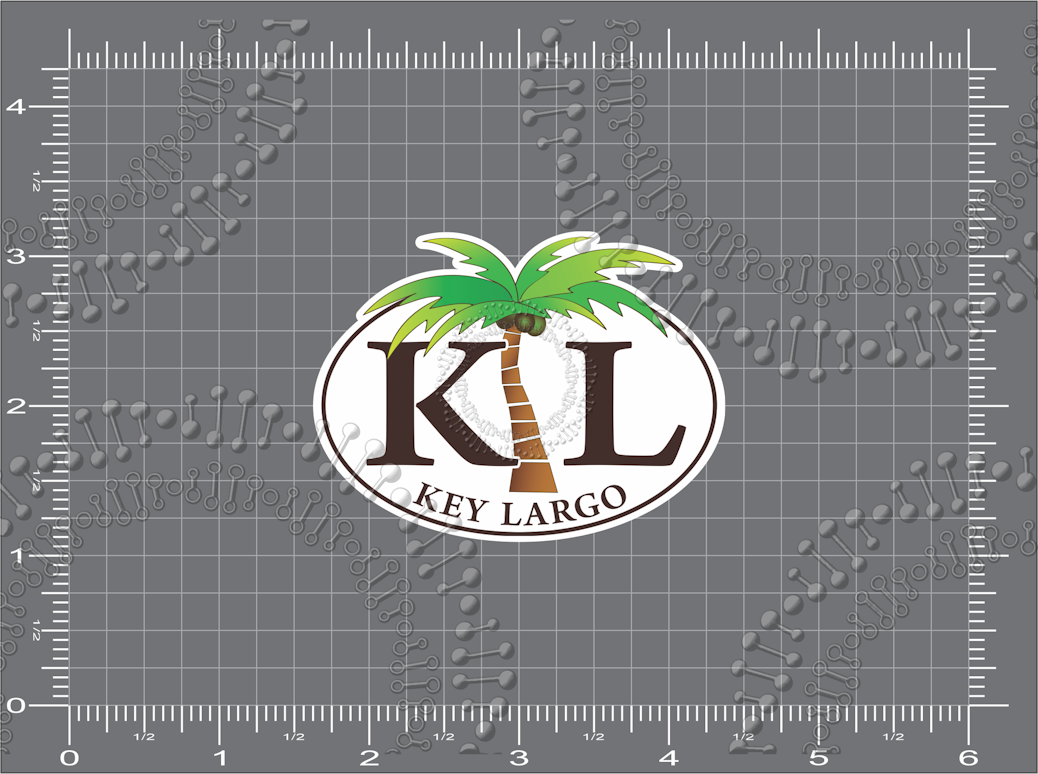 Key Largo, FL - KL Palm Tree Decal