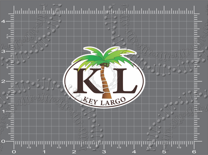 Key Largo, FL - KL Palm Tree Decal