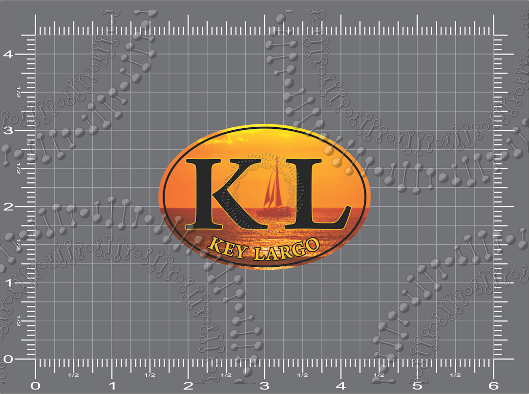 Key Largo, FL - KL Sailboat at Sunset Decal