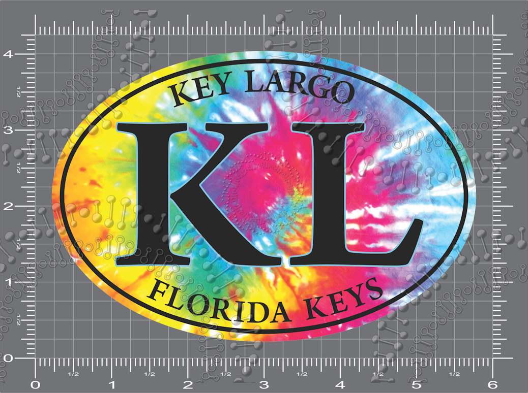 Key Largo, FL - KL Tie Dye Decal