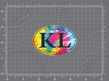 Key Largo, FL - KL Tie Dye Decal