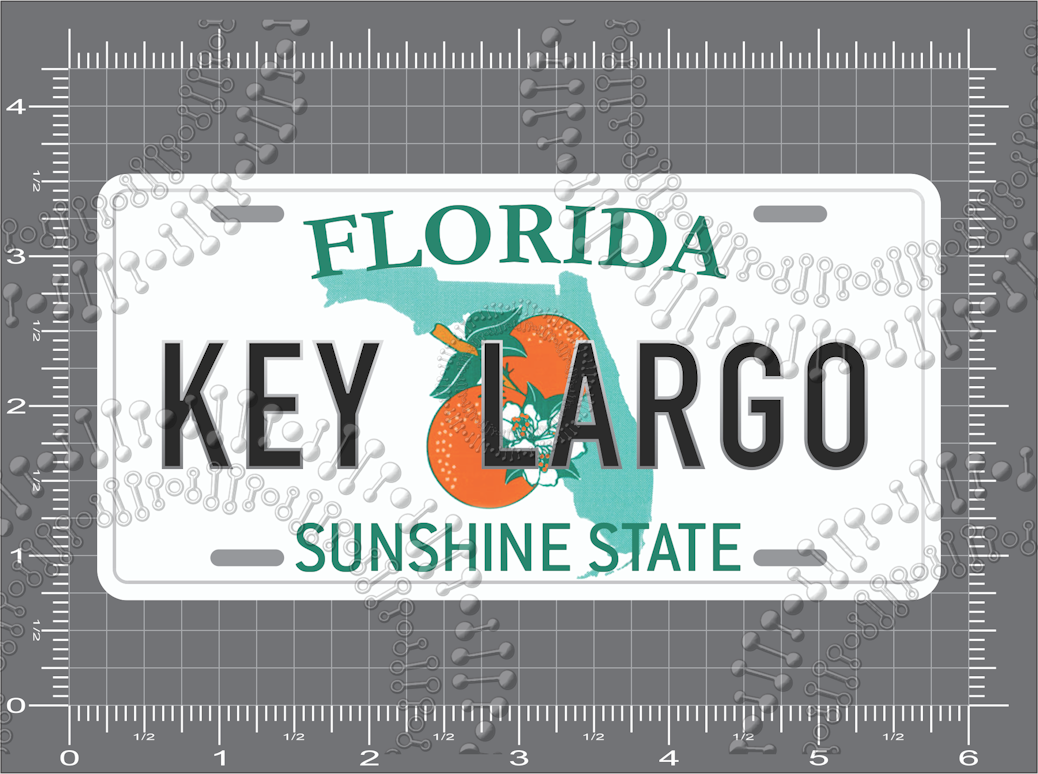 Key Largo, FL - License Plate Decal