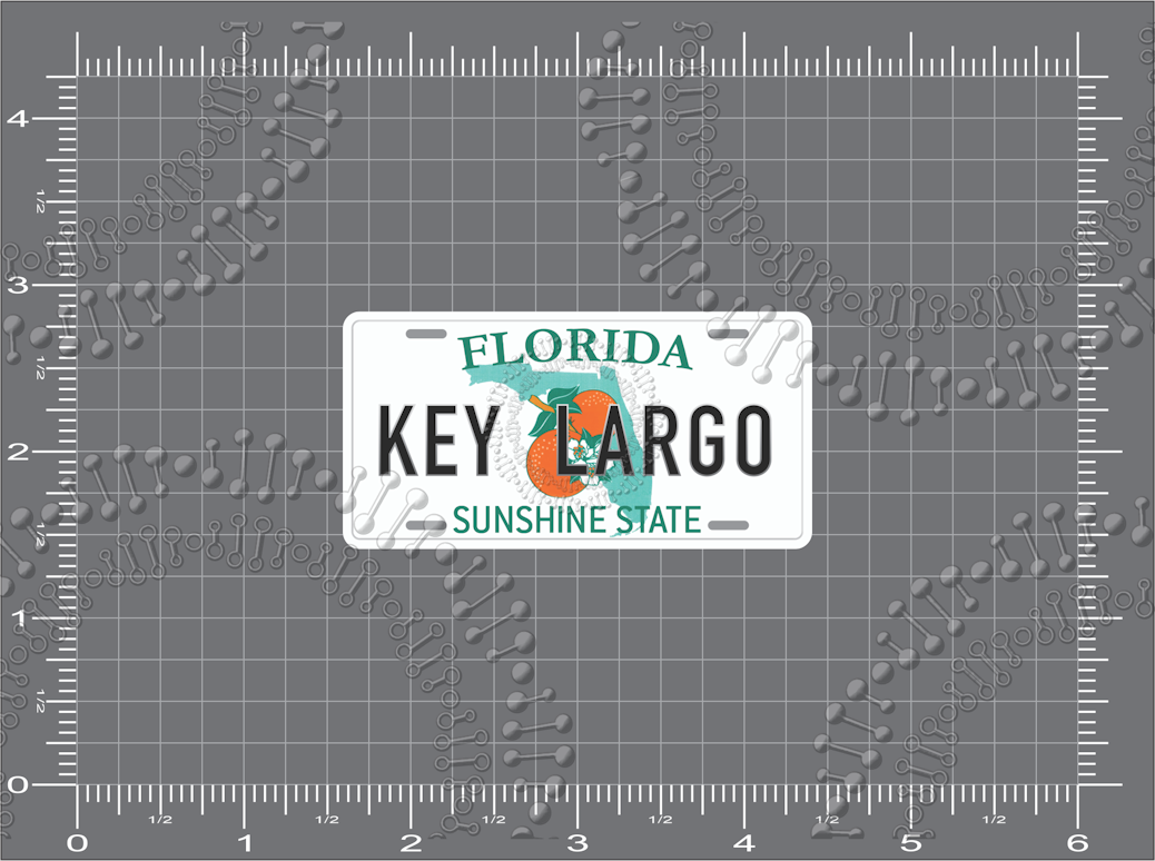Key Largo, FL - License Plate Decal