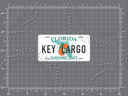 Key Largo, FL - License Plate Decal