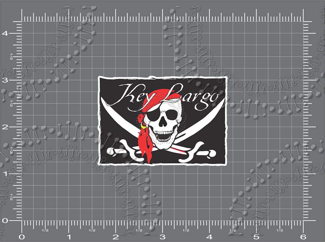 Key Largo, FL - Pirate Flag Decal