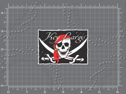 Key Largo, FL - Pirate Flag Decal