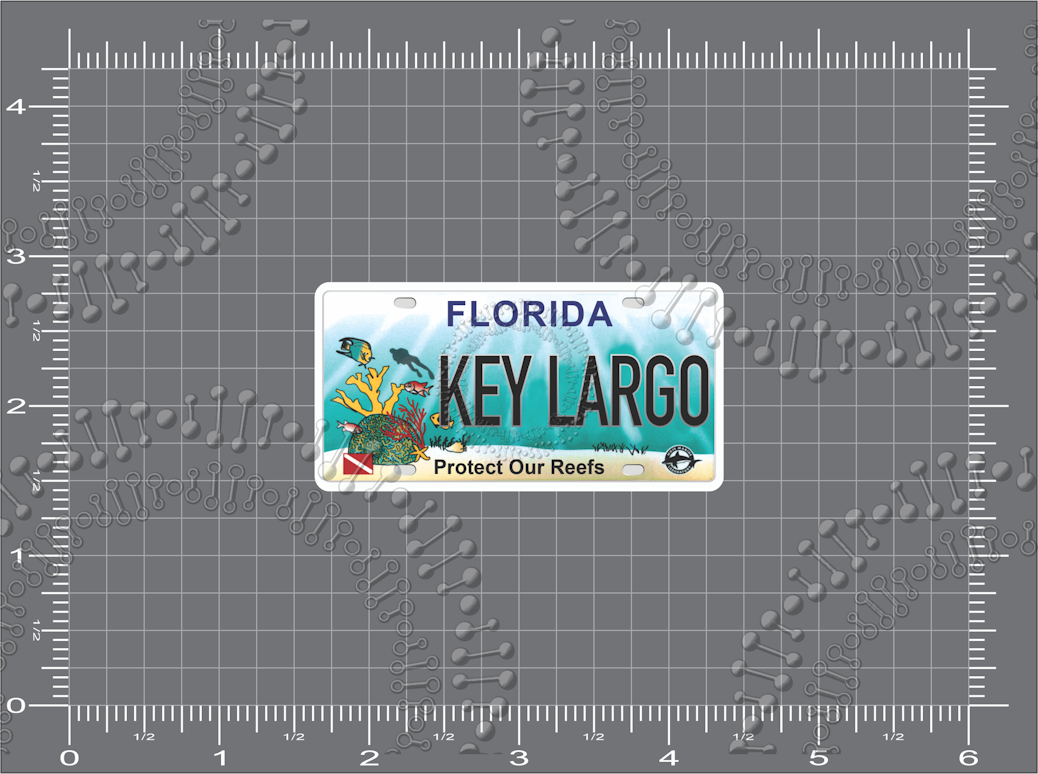 Key Largo, FL - Reef License Plate Decal