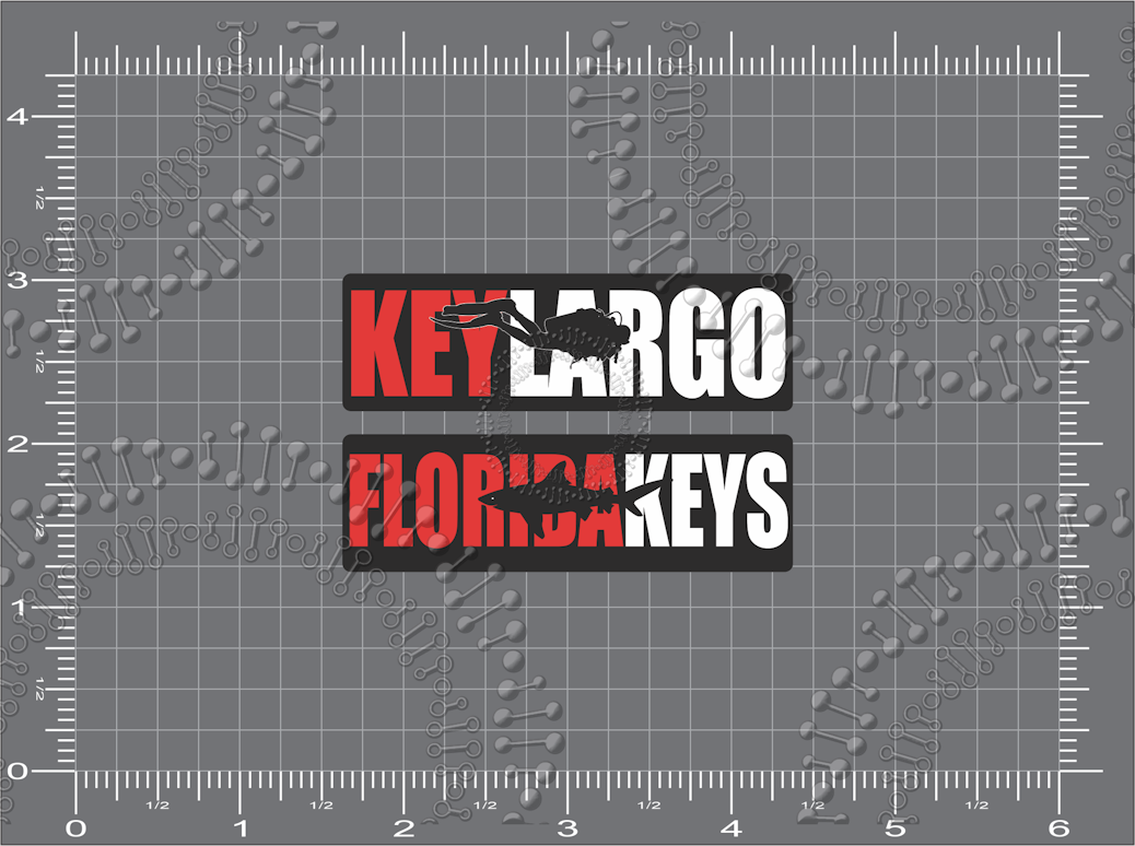 Key Largo, FL - Scuba Key Largo and Florida Keys Decal