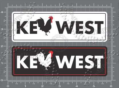 Key West, FL - Black and White Chicken Decals