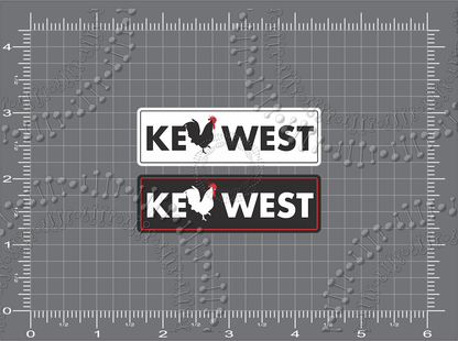 Key West, FL - Black and White Chicken Decals