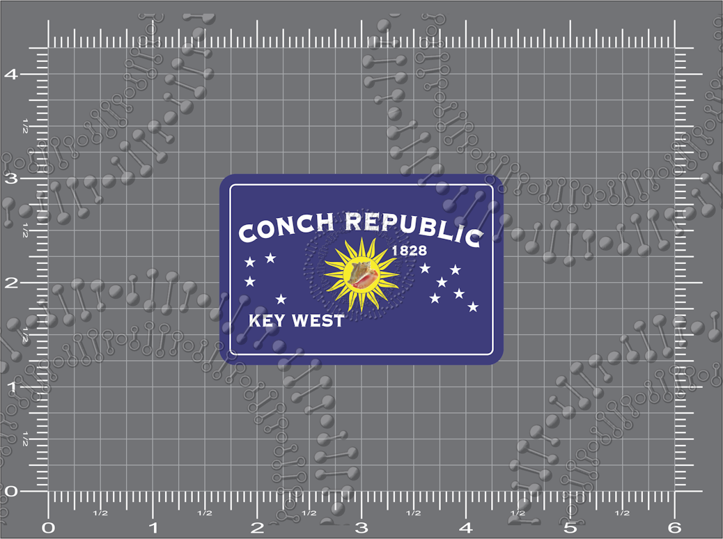 Key West, FL - Conch Republic Flag Decal