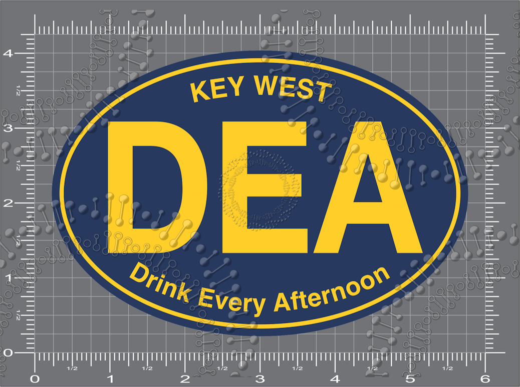 Key West, FL - DEA Drink Every Afternoon Decal