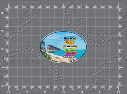 Key West, FL - Directional Sign with Bridge Decal
