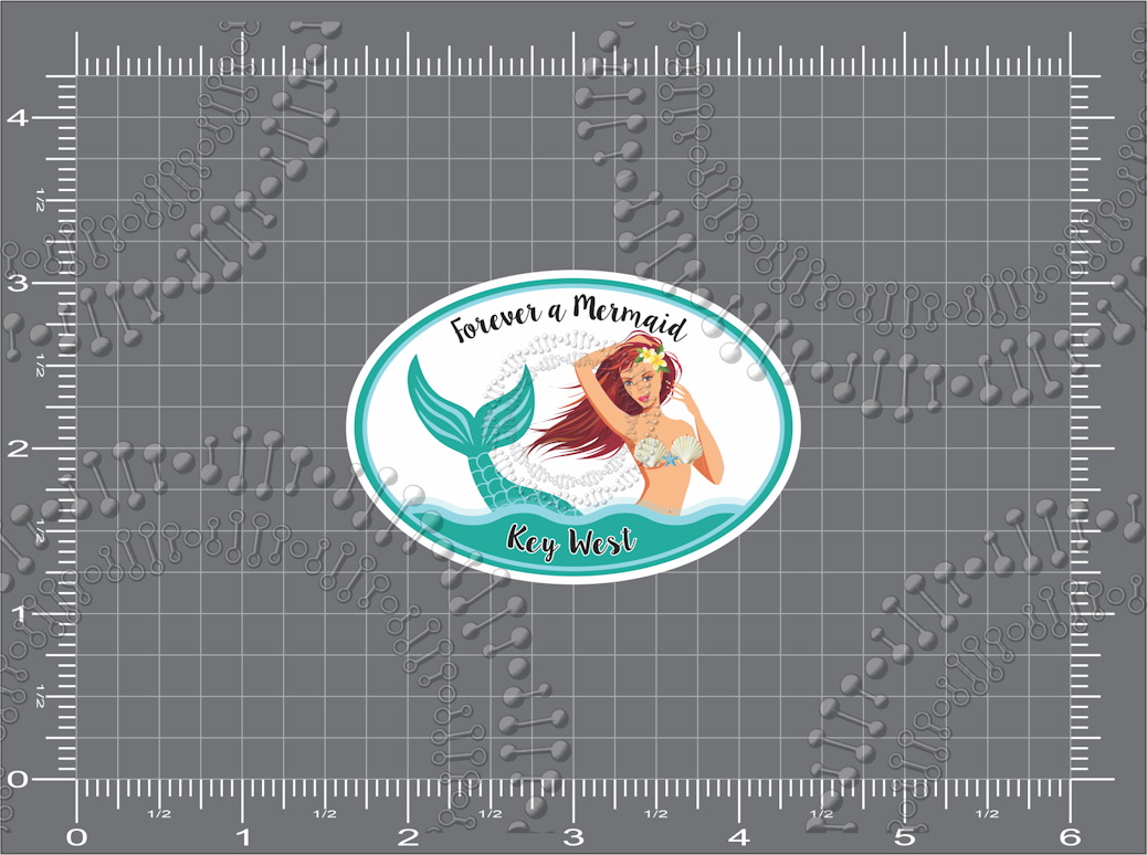 Key West, FL - Forever a Mermaid Decal
