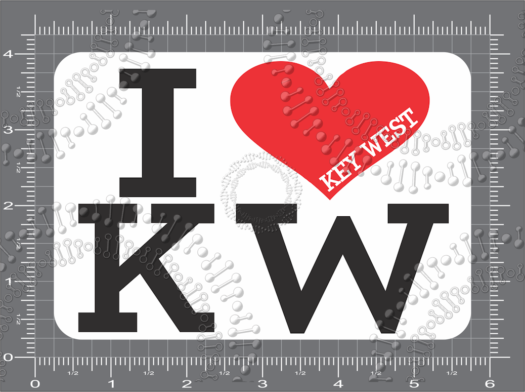Key West, FL - I Heart KW Decal