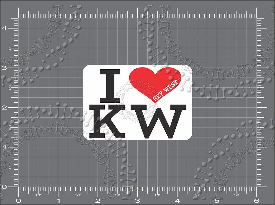 Key West, FL - I Heart KW Decal