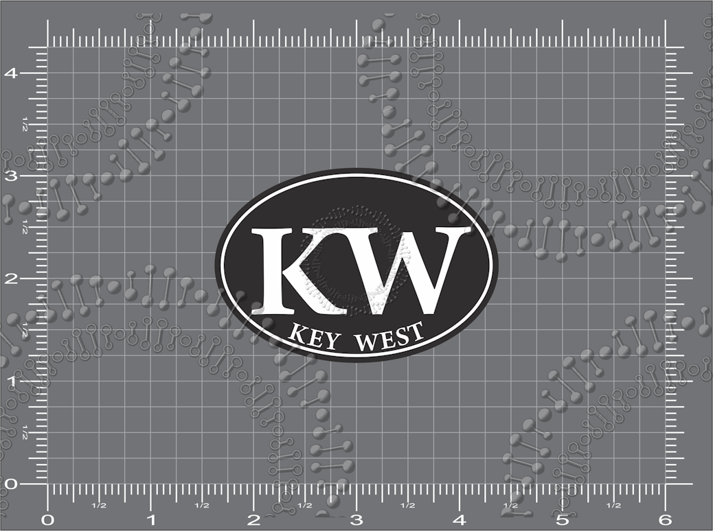 Key West, FL - KW Black Oval Decal