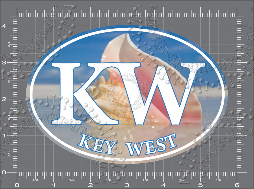 Key West, FL - KW Conch Shell Decal
