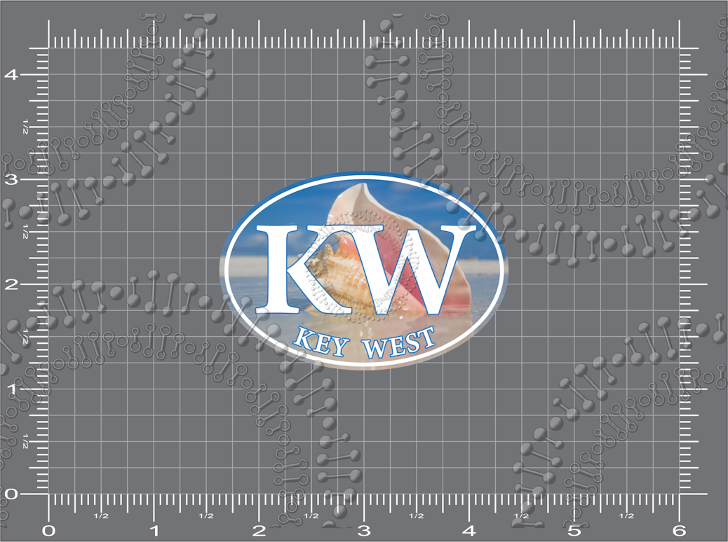 Key West, FL - KW Conch Shell Decal