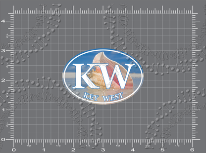 Key West, FL - KW Conch Shell Decal