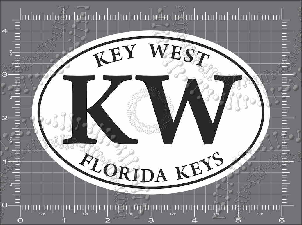 Key West, FL - KW White Decal
